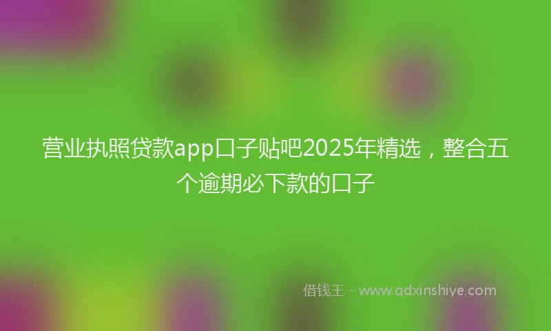营业执照贷款app口子贴吧2025年精选，整合五个逾期必下款的口子
