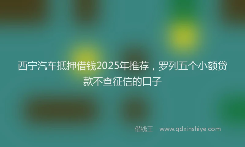 西宁汽车抵押借钱2025年推荐，罗列五个小额贷款不查征信的口子
