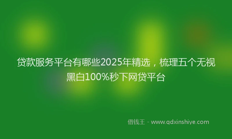 贷款服务平台有哪些2025年精选，梳理五个无视黑白100%秒下网贷平台