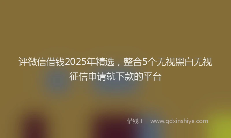 评微信借钱2025年精选，整合5个无视黑白无视征信申请就下款的平台