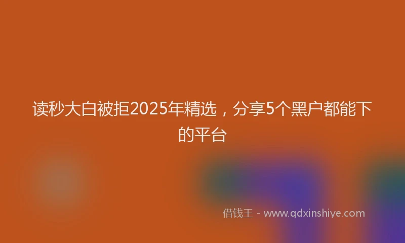 读秒大白被拒2025年精选，分享5个黑户都能下的平台