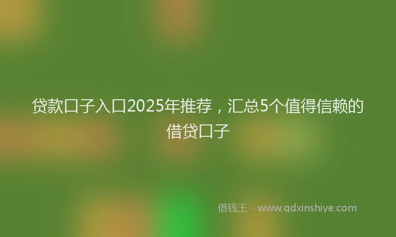 贷款口子入口2025年推荐，汇总5个值得信赖的借贷口子