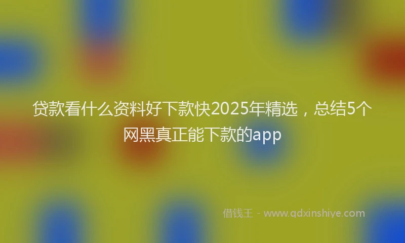 贷款看什么资料好下款快2025年精选，总结5个网黑真正能下款的app