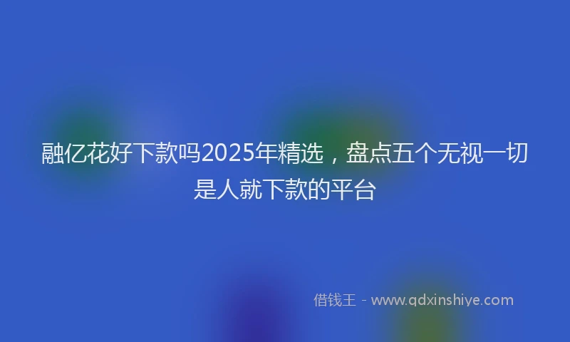 融亿花好下款吗2025年精选，盘点五个无视一切是人就下款的平台