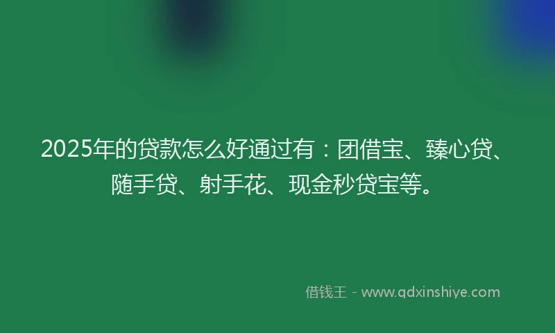2025年的贷款怎么好通过有：团借宝、臻心贷、随手贷、射手花、现金秒贷宝等。