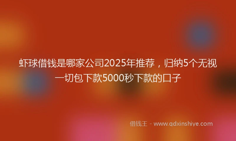 虾球借钱是哪家公司2025年推荐，归纳5个无视一切包下款5000秒下款的口子