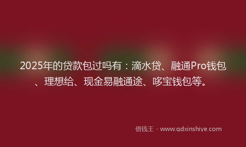 2025年的贷款包过吗有：滴水贷、融通Pro钱包、理想给、现金易融通途、哆宝钱包等。