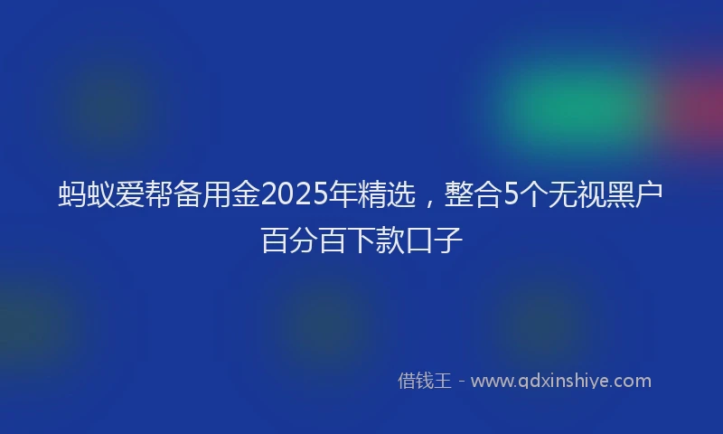 蚂蚁爱帮备用金2025年精选，整合5个无视黑户百分百下款口子