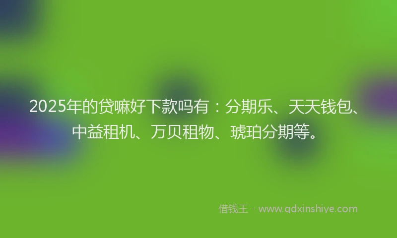2025年的贷嘛好下款吗有：分期乐、天天钱包、中益租机、万贝租物、琥珀分期等。