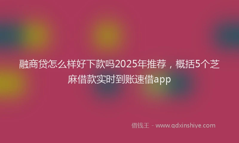 融商贷怎么样好下款吗2025年推荐，概括5个芝麻借款实时到账速借app