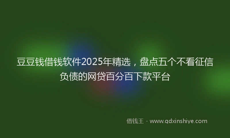 豆豆钱借钱软件2025年精选，盘点五个不看征信负债的网贷百分百下款平台