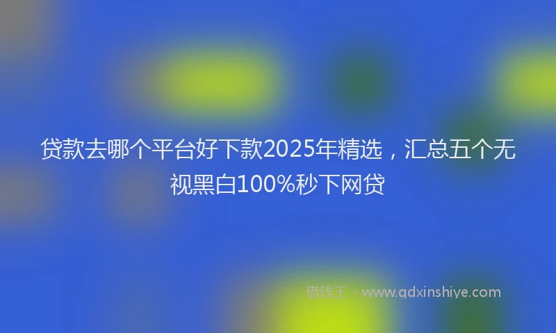 贷款去哪个平台好下款2025年精选，汇总五个无视黑白100%秒下网贷