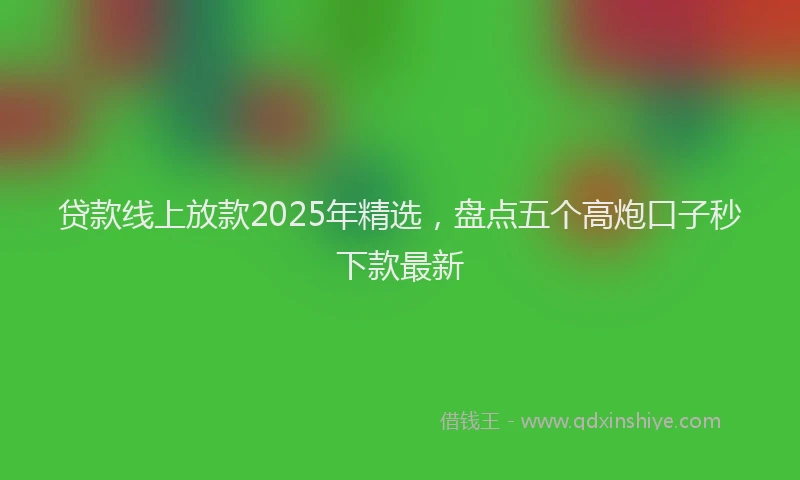 贷款线上放款2025年精选，盘点五个高炮口子秒下款最新