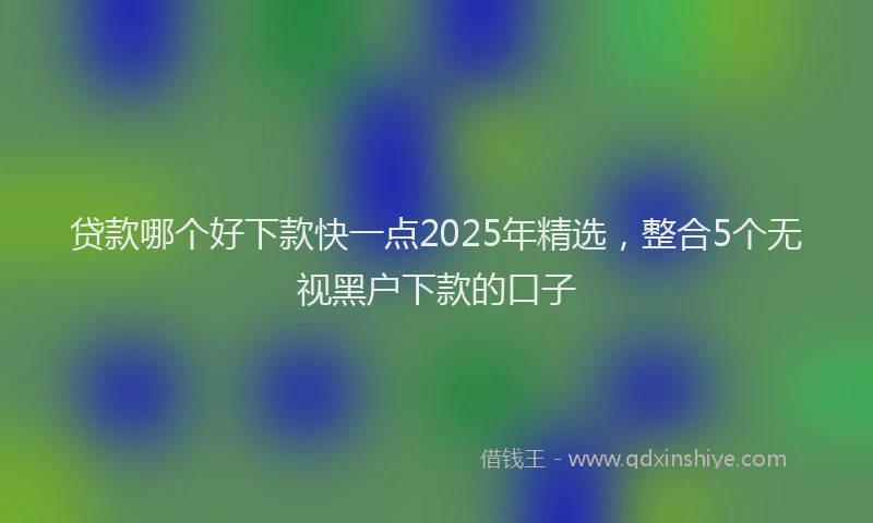 贷款哪个好下款快一点2025年精选，整合5个无视黑户下款的口子