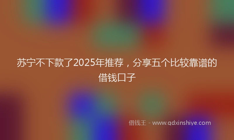 苏宁不下款了2025年推荐，分享五个比较靠谱的借钱口子