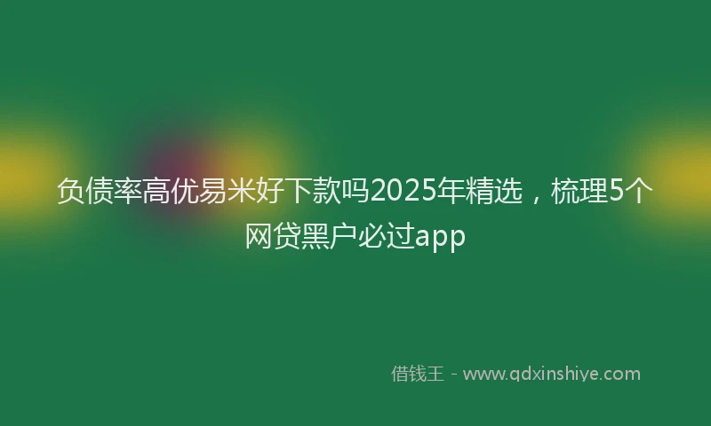 负债率高优易米好下款吗2025年精选，梳理5个网贷黑户必过app