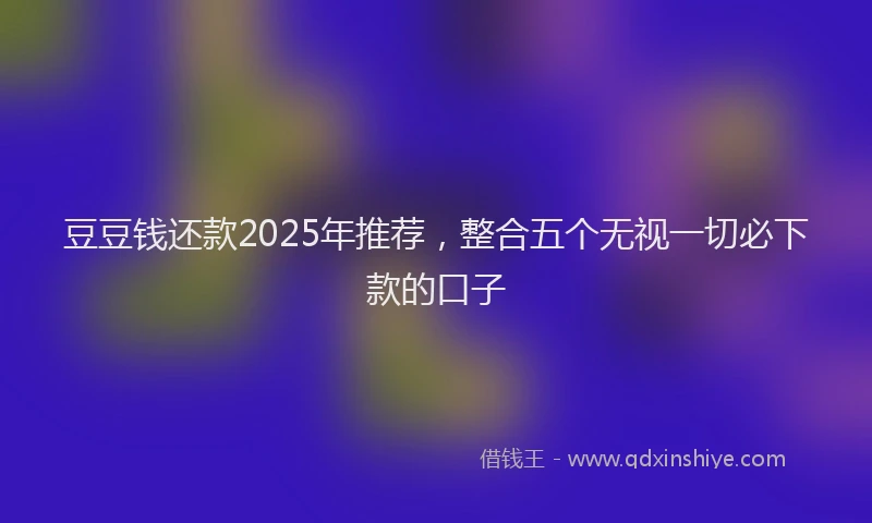 豆豆钱还款2025年推荐，整合五个无视一切必下款的口子