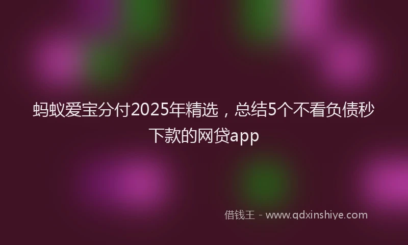 蚂蚁爱宝分付2025年精选，总结5个不看负债秒下款的网贷app