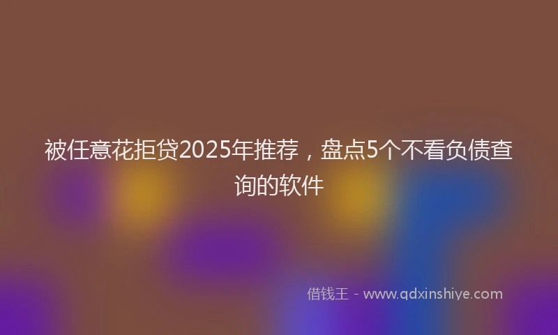 被任意花拒贷2025年推荐，盘点5个不看负债查询的软件