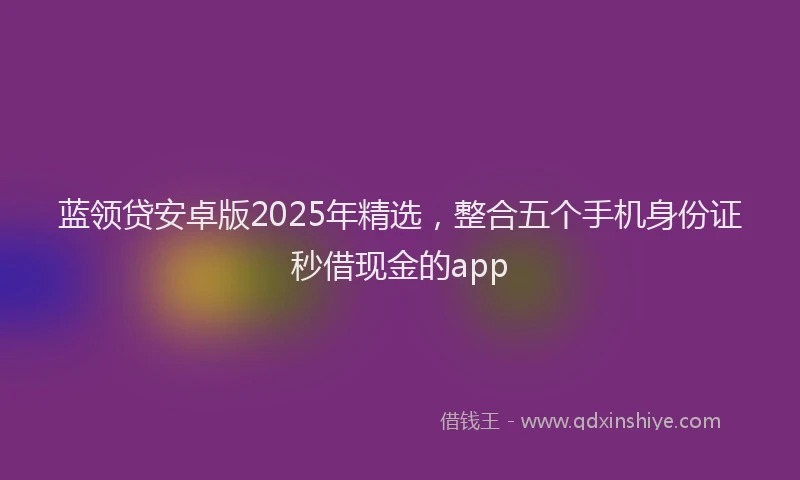 蓝领贷安卓版2025年精选，整合五个手机身份证秒借现金的app