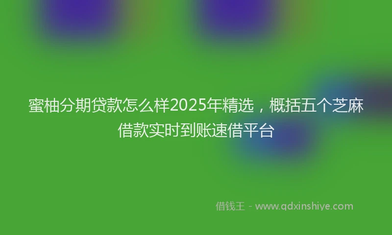 蜜柚分期贷款怎么样2025年精选，概括五个芝麻借款实时到账速借平台