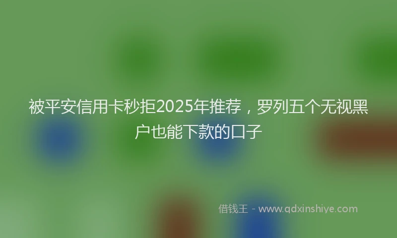 被平安信用卡秒拒2025年推荐，罗列五个无视黑户也能下款的口子