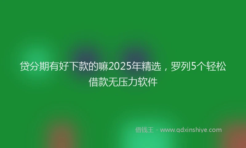 贷分期有好下款的嘛2025年精选，罗列5个轻松借款无压力软件
