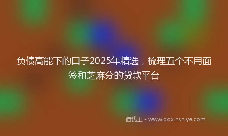负债高能下的口子2025年精选，梳理五个不用面签和芝麻分的贷款平台