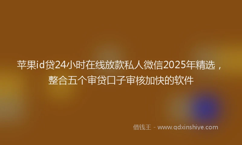 苹果id贷24小时在线放款私人微信2025年精选，整合五个审贷口子审核加快的软件