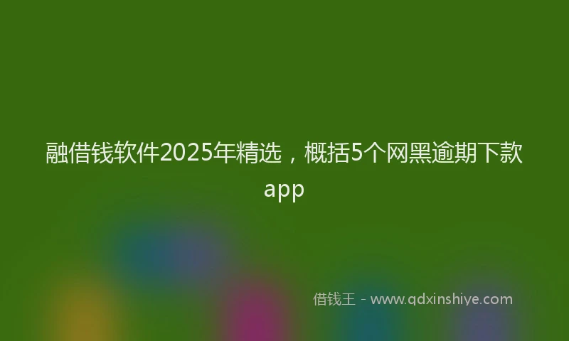 融借钱软件2025年精选，概括5个网黑逾期下款app