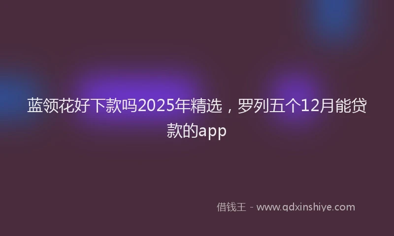 蓝领花好下款吗2025年精选，罗列五个12月能贷款的app