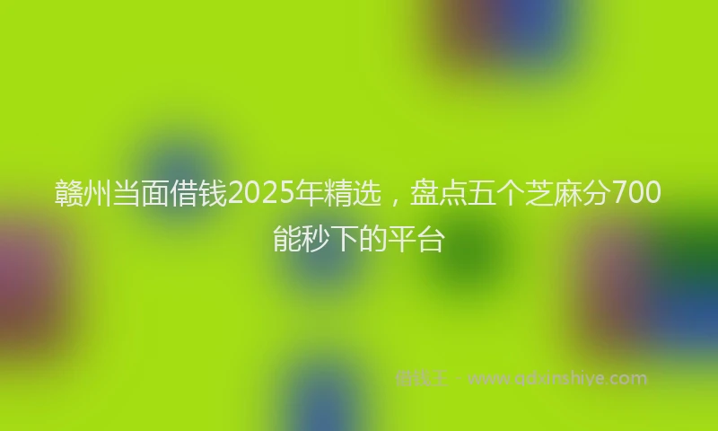 赣州当面借钱2025年精选，盘点五个芝麻分700能秒下的平台