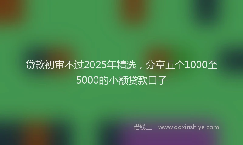 贷款初审不过2025年精选，分享五个1000至5000的小额贷款口子