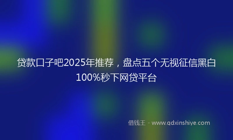 贷款口子吧2025年推荐，盘点五个无视征信黑白100%秒下网贷平台