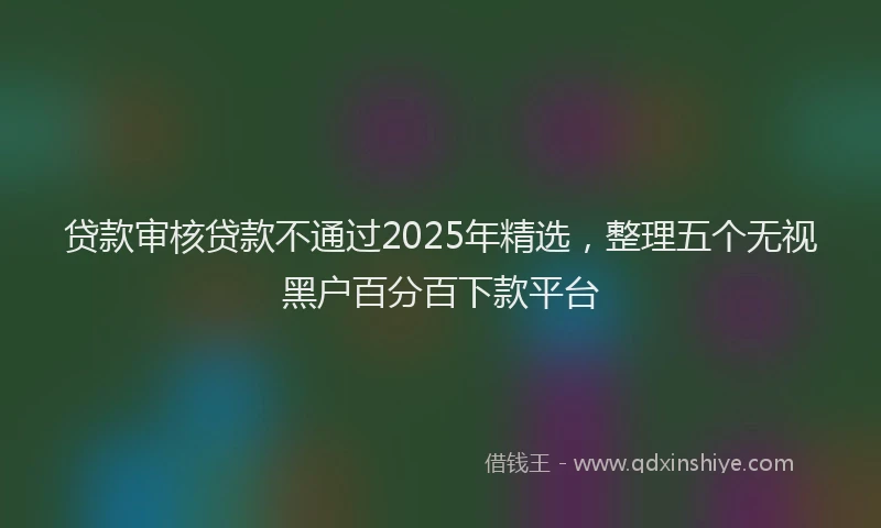贷款审核贷款不通过2025年精选，整理五个无视黑户百分百下款平台