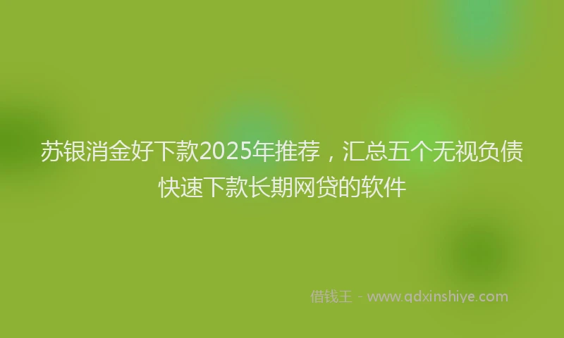 苏银消金好下款2025年推荐，汇总五个无视负债快速下款长期网贷的软件