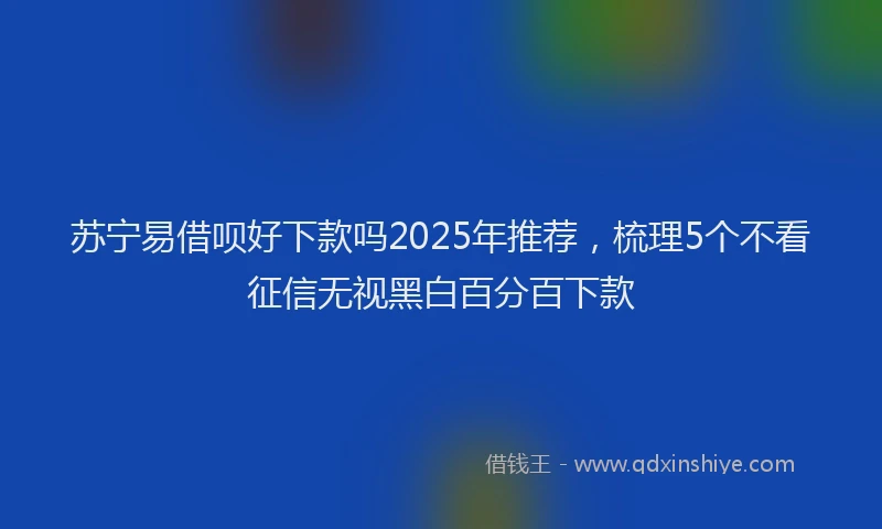 苏宁易借呗好下款吗2025年推荐，梳理5个不看征信无视黑白百分百下款