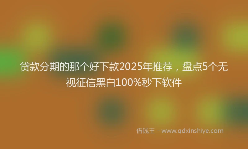 贷款分期的那个好下款2025年推荐，盘点5个无视征信黑白100%秒下软件