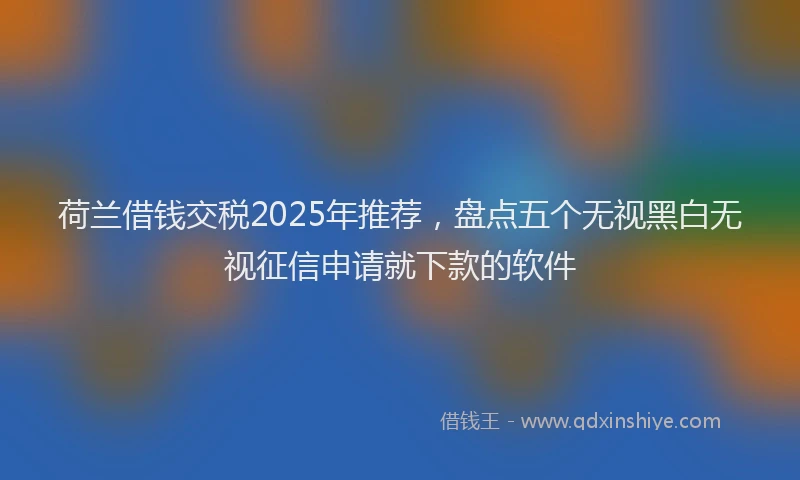 荷兰借钱交税2025年推荐，盘点五个无视黑白无视征信申请就下款的软件