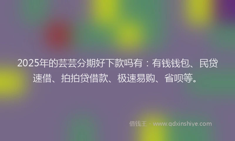 2025年的芸芸分期好下款吗有：有钱钱包、民贷速借、拍拍贷借款、极速易购、省呗等。
