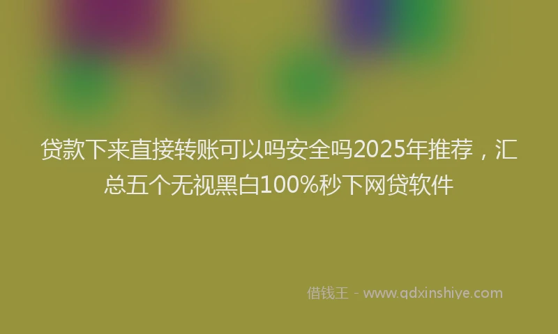 贷款下来直接转账可以吗安全吗2025年推荐，汇总五个无视黑白100%秒下网贷软件