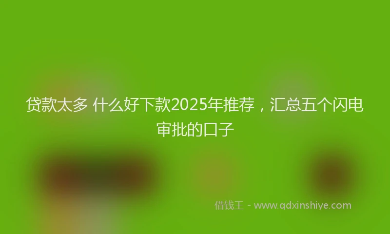 贷款太多 什么好下款2025年推荐，汇总五个闪电审批的口子