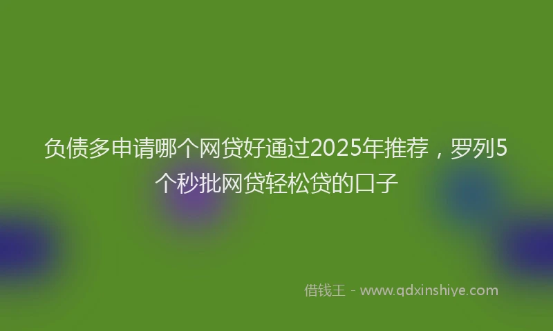 负债多申请哪个网贷好通过2025年推荐，罗列5个秒批网贷轻松贷的口子