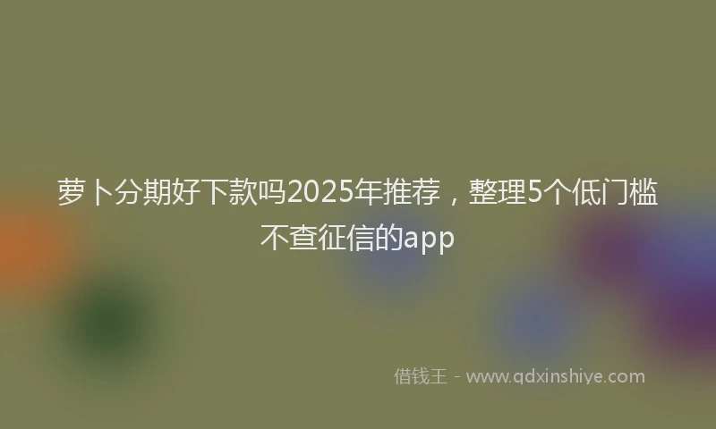 萝卜分期好下款吗2025年推荐，整理5个低门槛不查征信的app