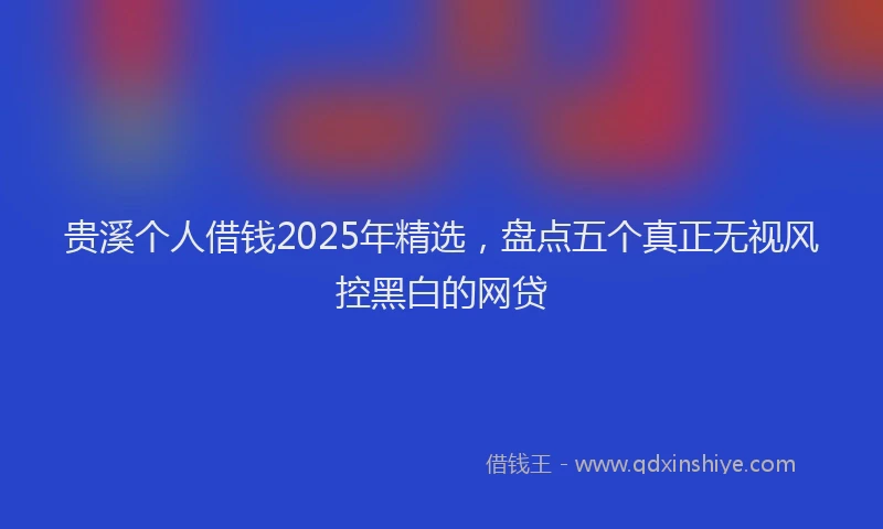 贵溪个人借钱2025年精选，盘点五个真正无视风控黑白的网贷