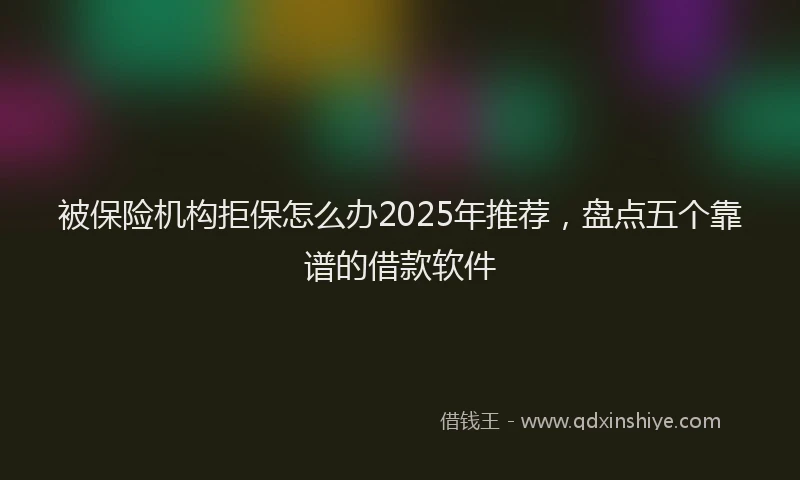 被保险机构拒保怎么办2025年推荐，盘点五个靠谱的借款软件