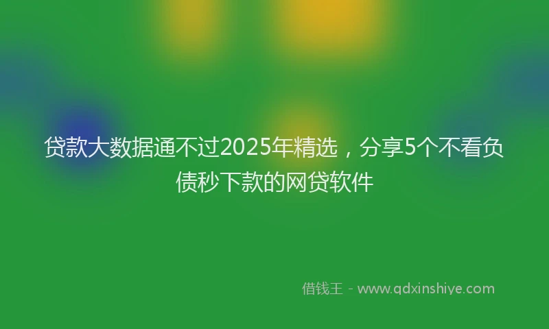 贷款大数据通不过2025年精选，分享5个不看负债秒下款的网贷软件
