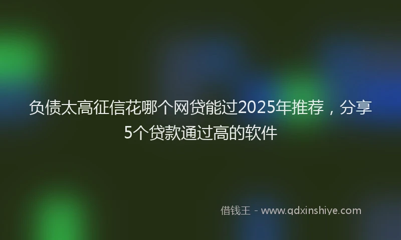 负债太高征信花哪个网贷能过2025年推荐，分享5个贷款通过高的软件