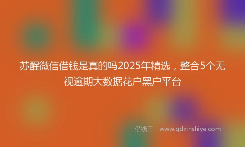 苏醒微信借钱是真的吗2025年精选，整合5个无视逾期大数据花户黑户平台