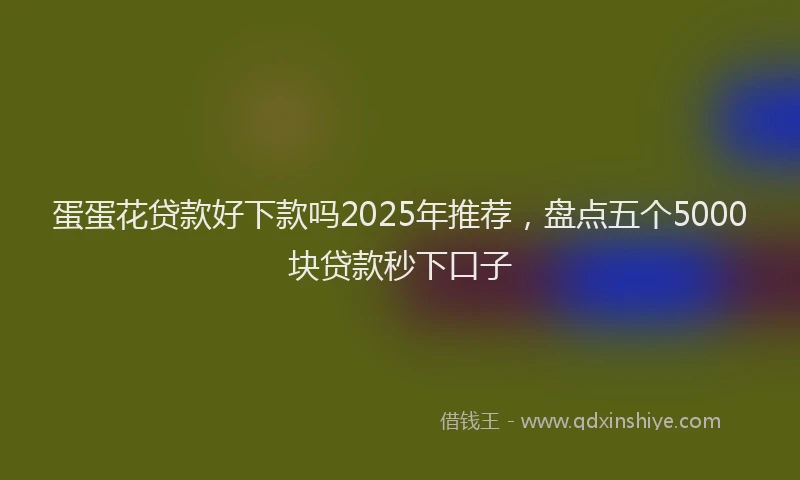 蛋蛋花贷款好下款吗2025年推荐，盘点五个5000块贷款秒下口子